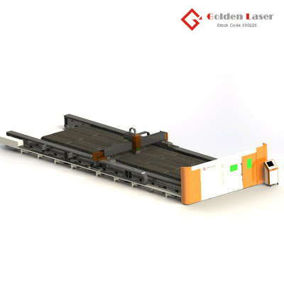 Large Fiber Laser Cutting Machine In Ground-Orbit Type - เครื่องตัดไฟเบอร์เลเซอร์ตัดแผ่น Golden Laser